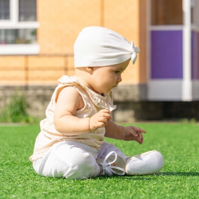 Artificial grass is 100% safe for babies, toddlers and kids